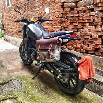 Waterproof Wax Canvas Bag Vintage Messenger Bag Casual Motorcycle Men’s Shoulder Bag Locomotive Side Package Moto Back Seat Bags